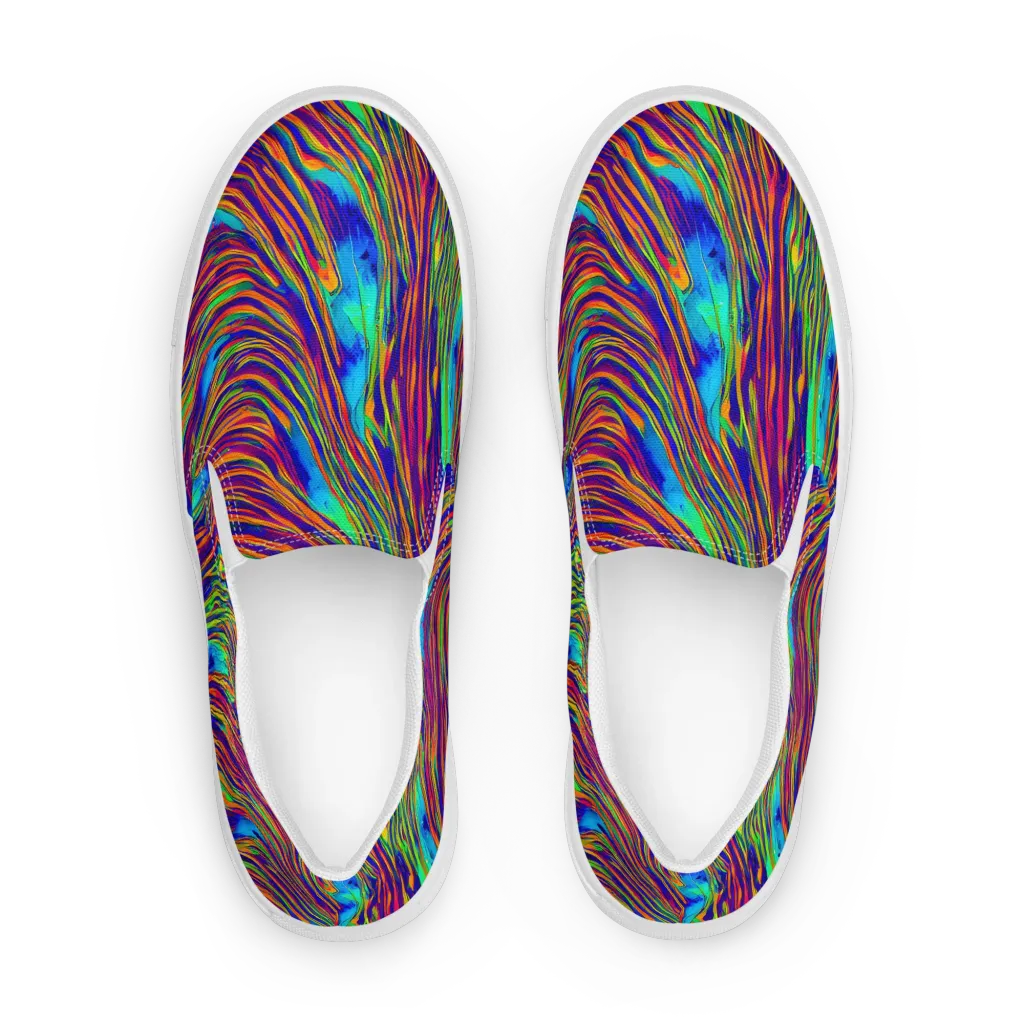 Lux Waves on Women's Slip-On Canvas Shoes — Front