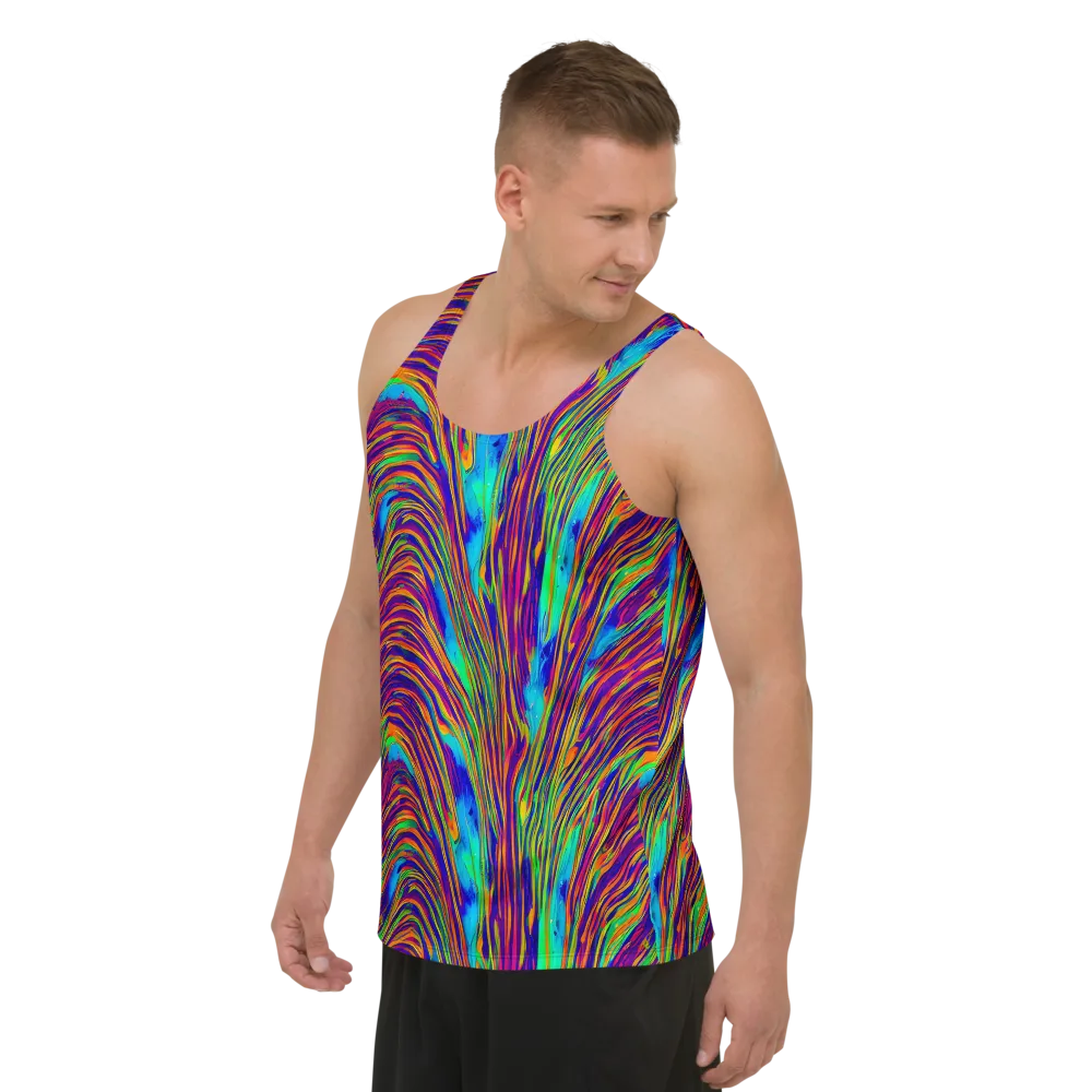 Lux Waves on Men's Tank Top — Left Front