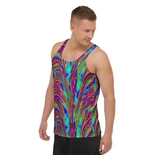 Lux Waves on a Men's Tank Top