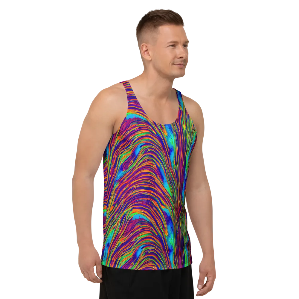 Lux Waves on Men's Tank Top — Right Front
