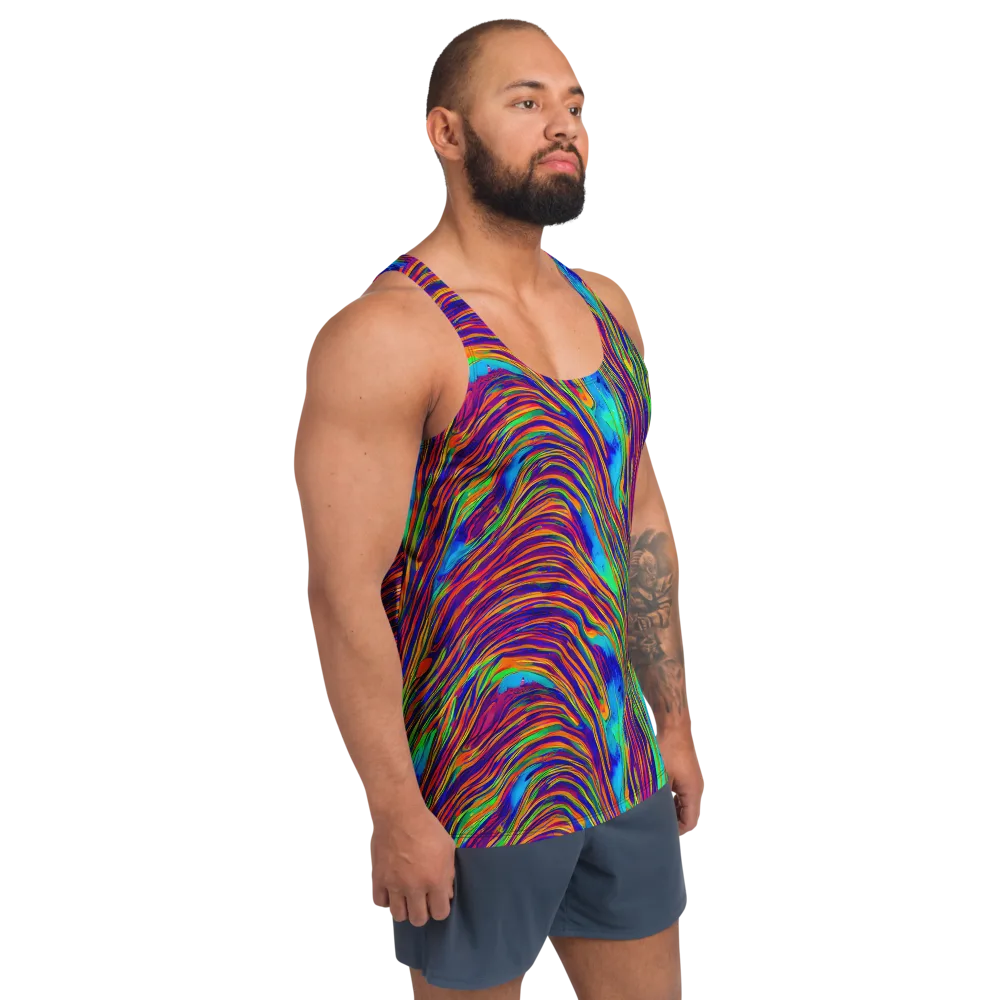 Lux Waves on Men's Tank Top — Right Front