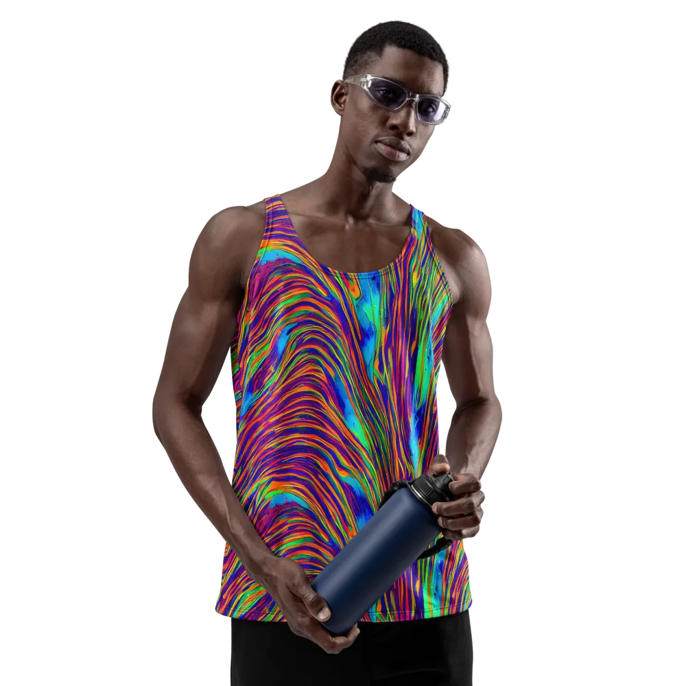 Lux Waves on Men's Tank Top — Front