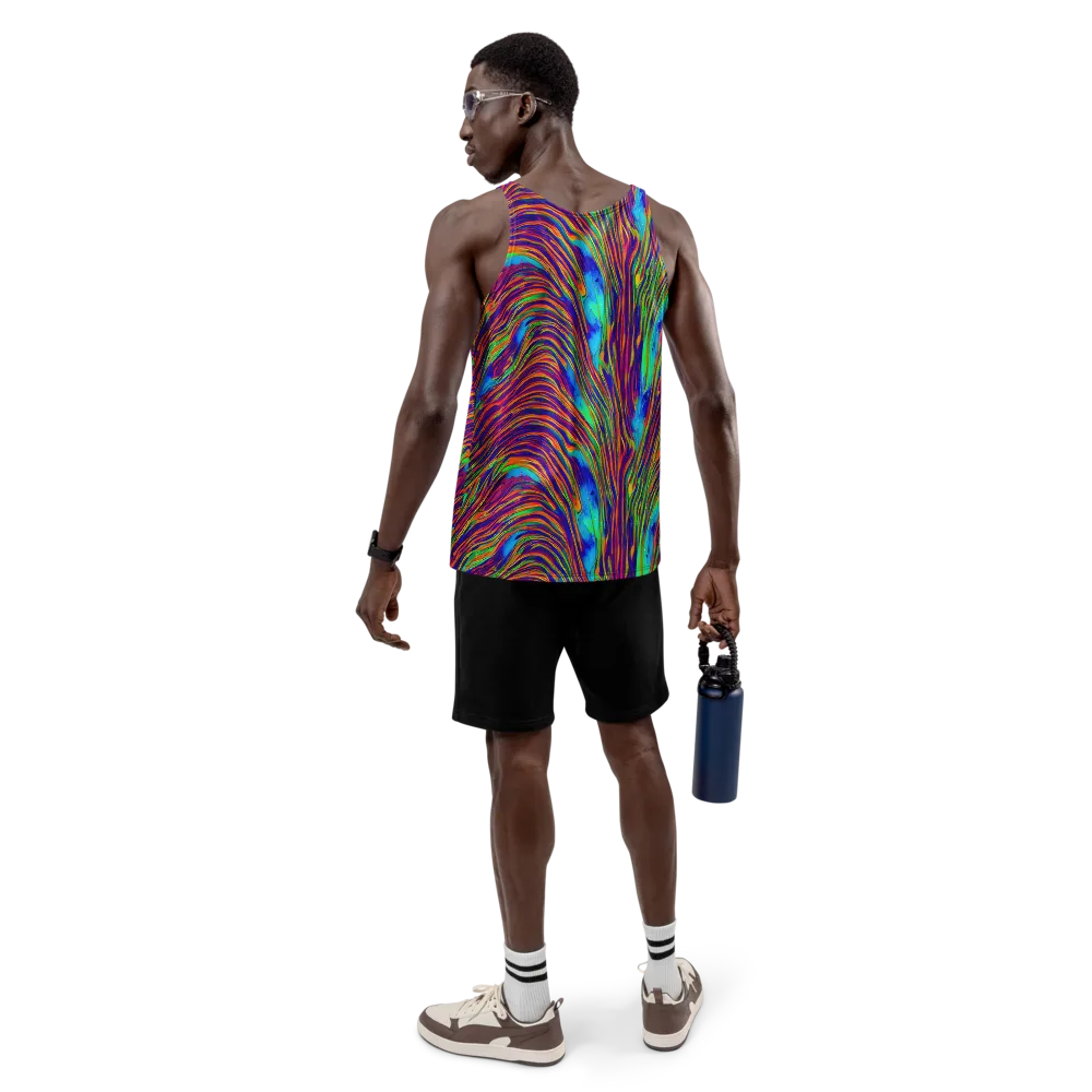 Lux Waves on Men's Tank Top — Back