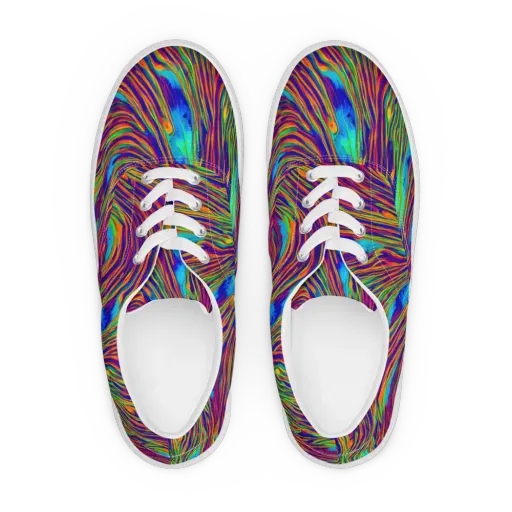 Lux Waves on a Men's Lace-Up Canvas Shoes