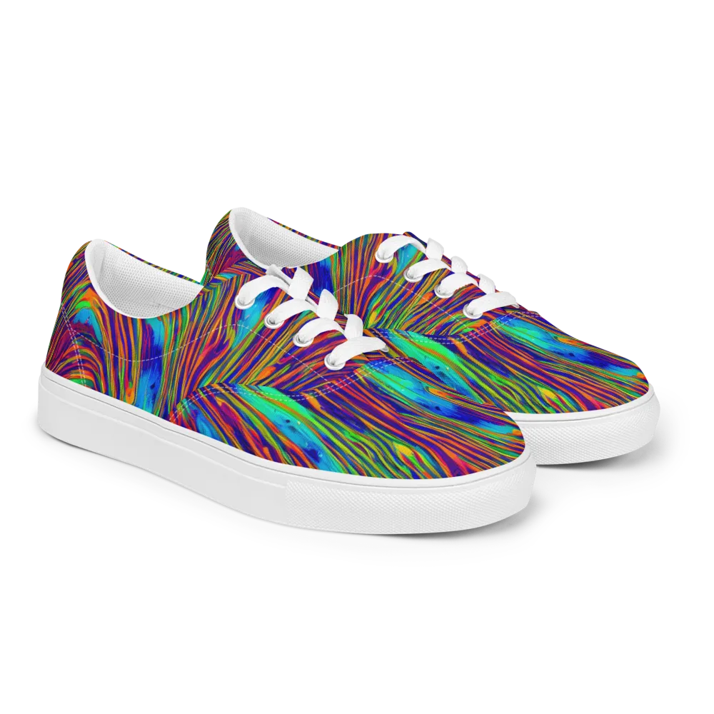 Lux Waves on Men's Lace-Up Canvas Shoes — Right Front