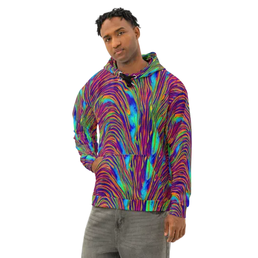 Lux Waves on a Cotton Hoodie