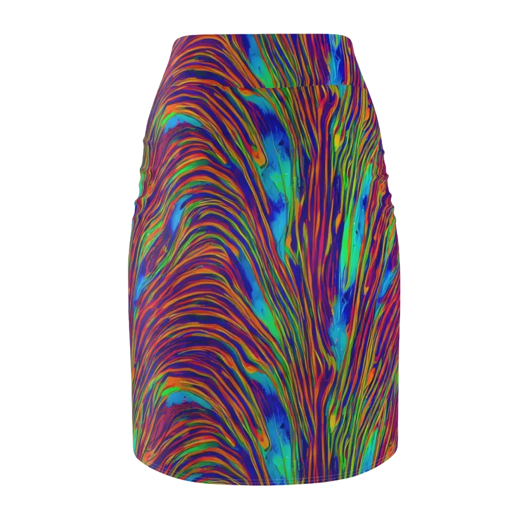 Lux Waves on Pencil Skirt — Back