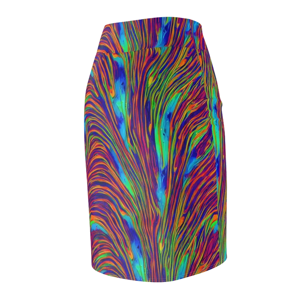 Lux Waves on Pencil Skirt — Back Side