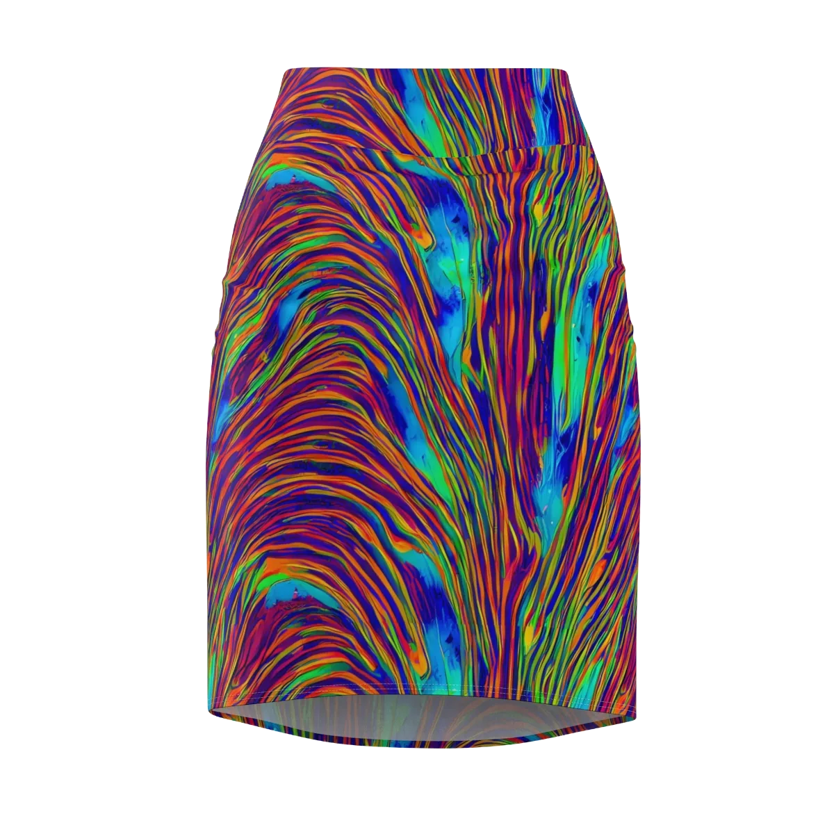 Lux Waves on Pencil Skirt — Front