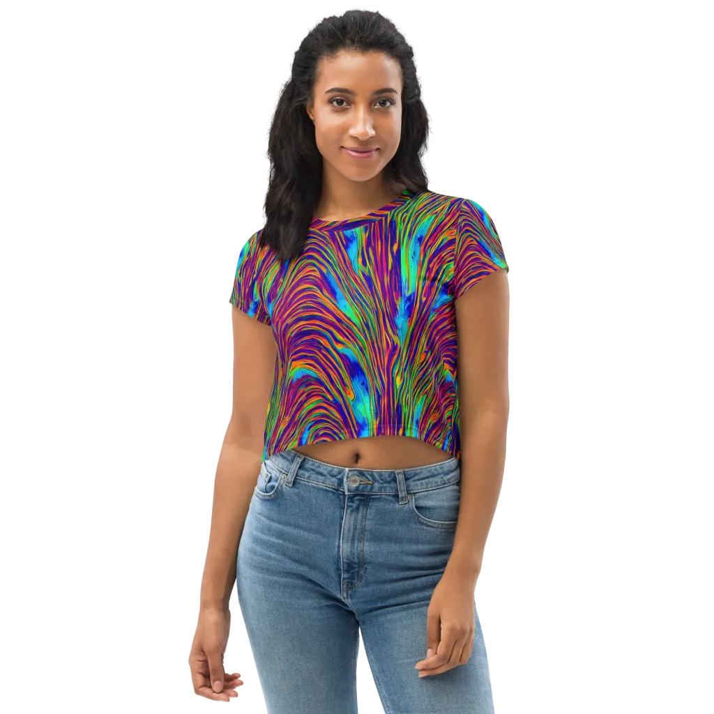 Lux Waves on Crop Tee — Front
