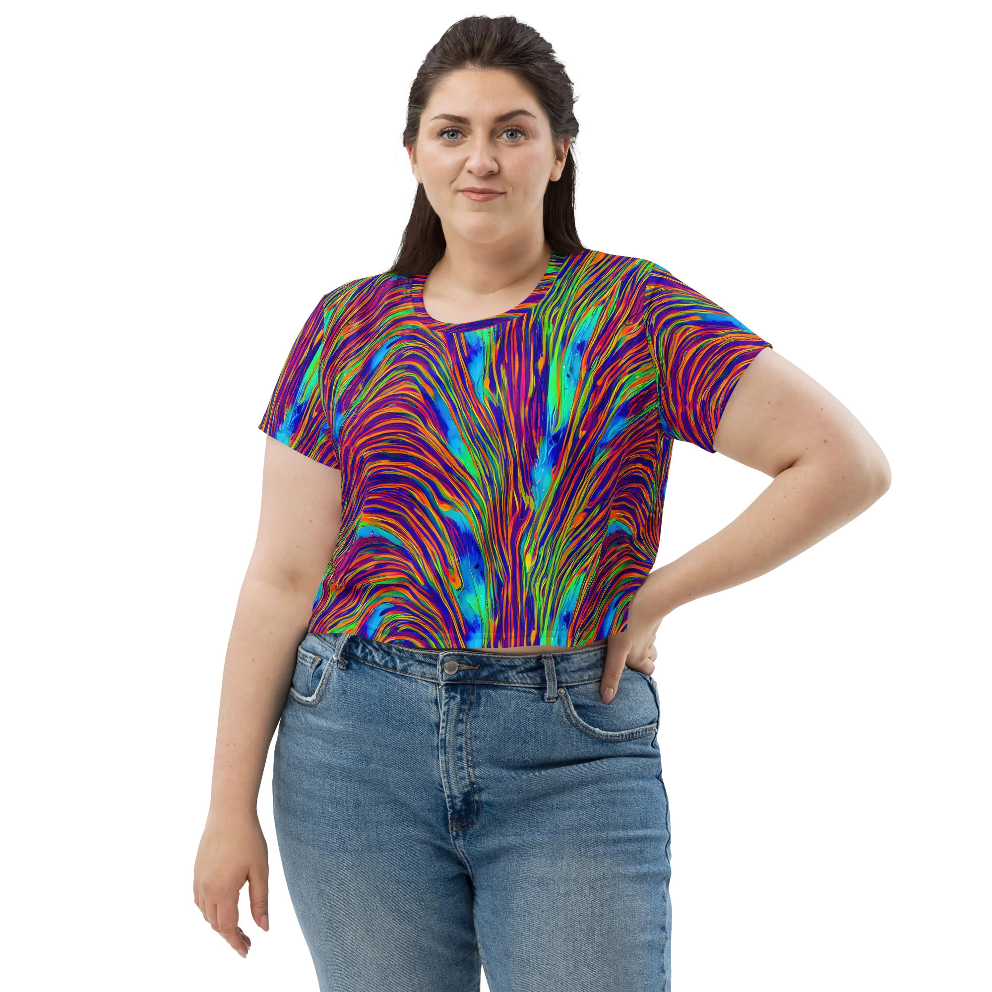 Lux Waves on Crop Tee — Front