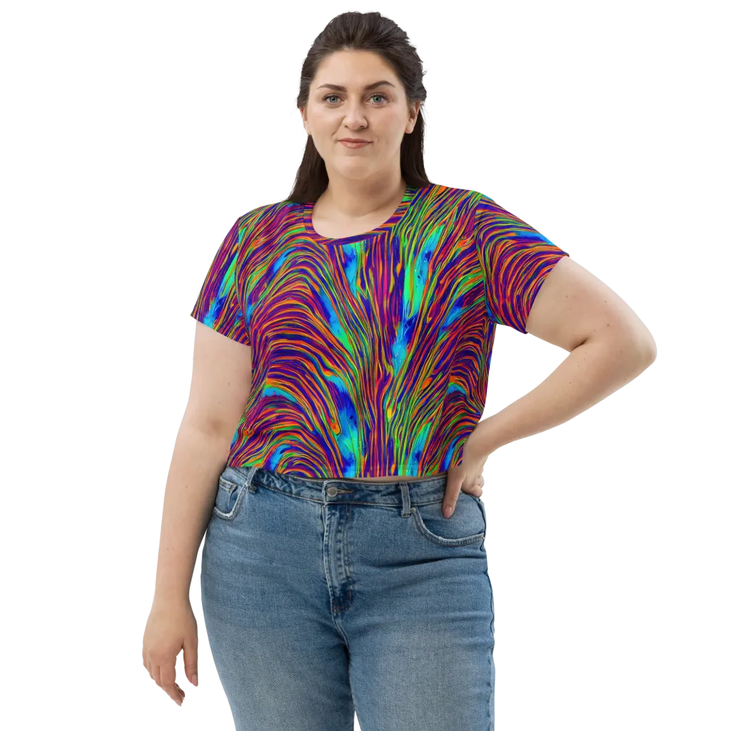 Lux Waves on Crop Tee — Front