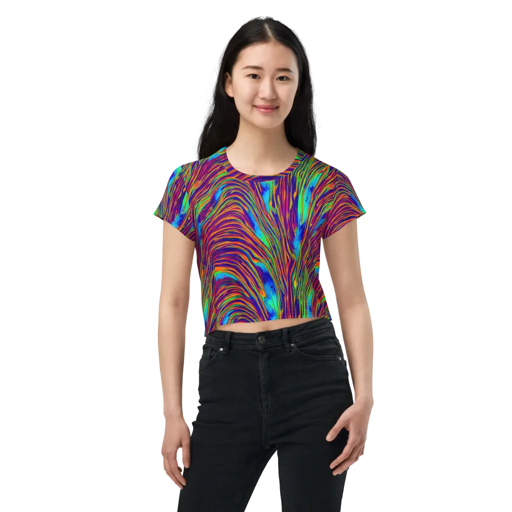 Lux Waves on Crop Tee — Front