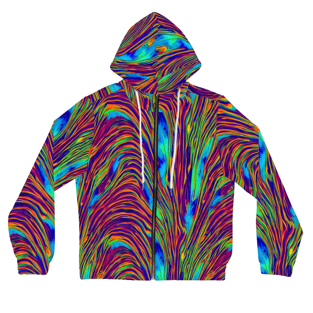 Lux Waves on Women's Full-Zip Hoodie — Front