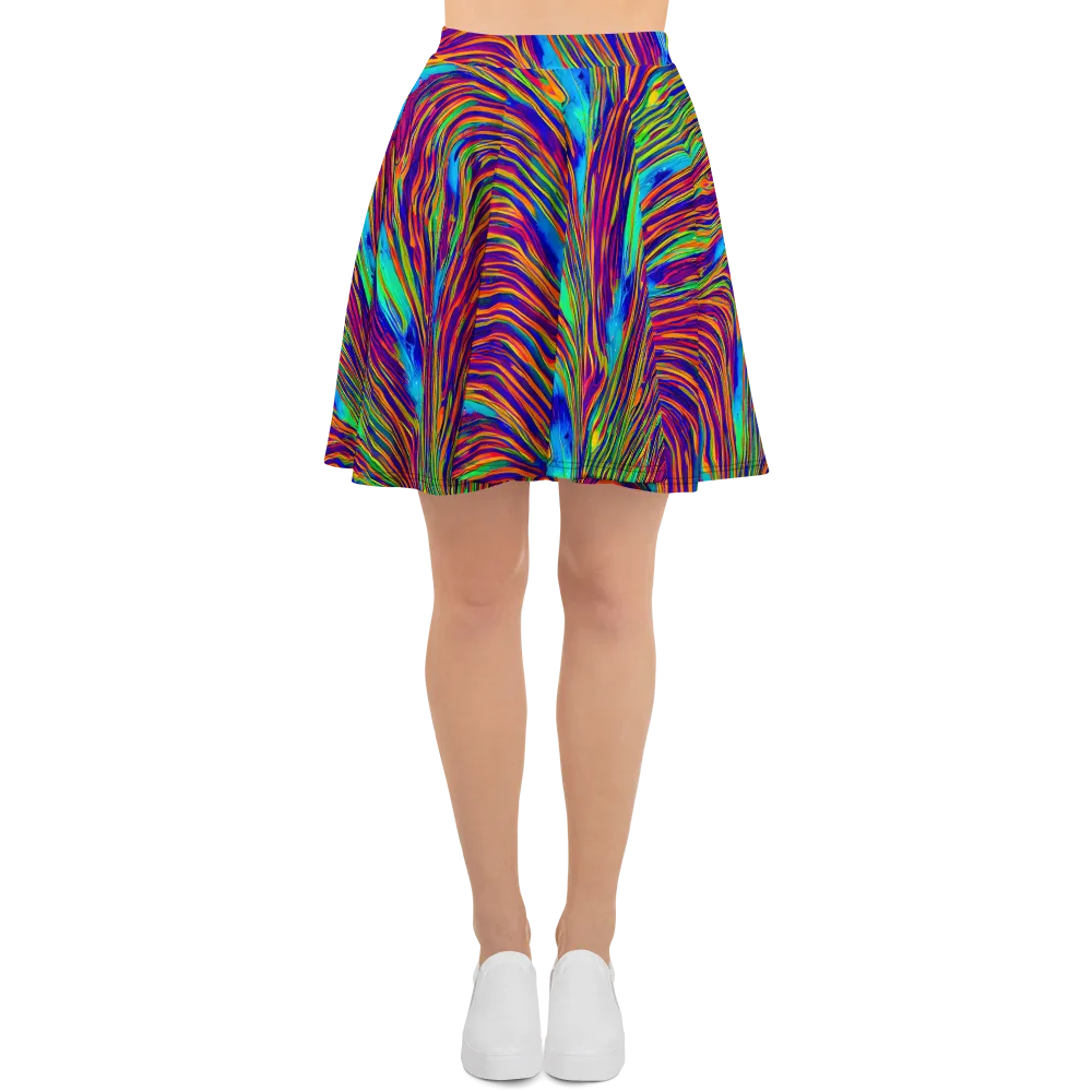 Lux Waves on Skater Skirt — Front