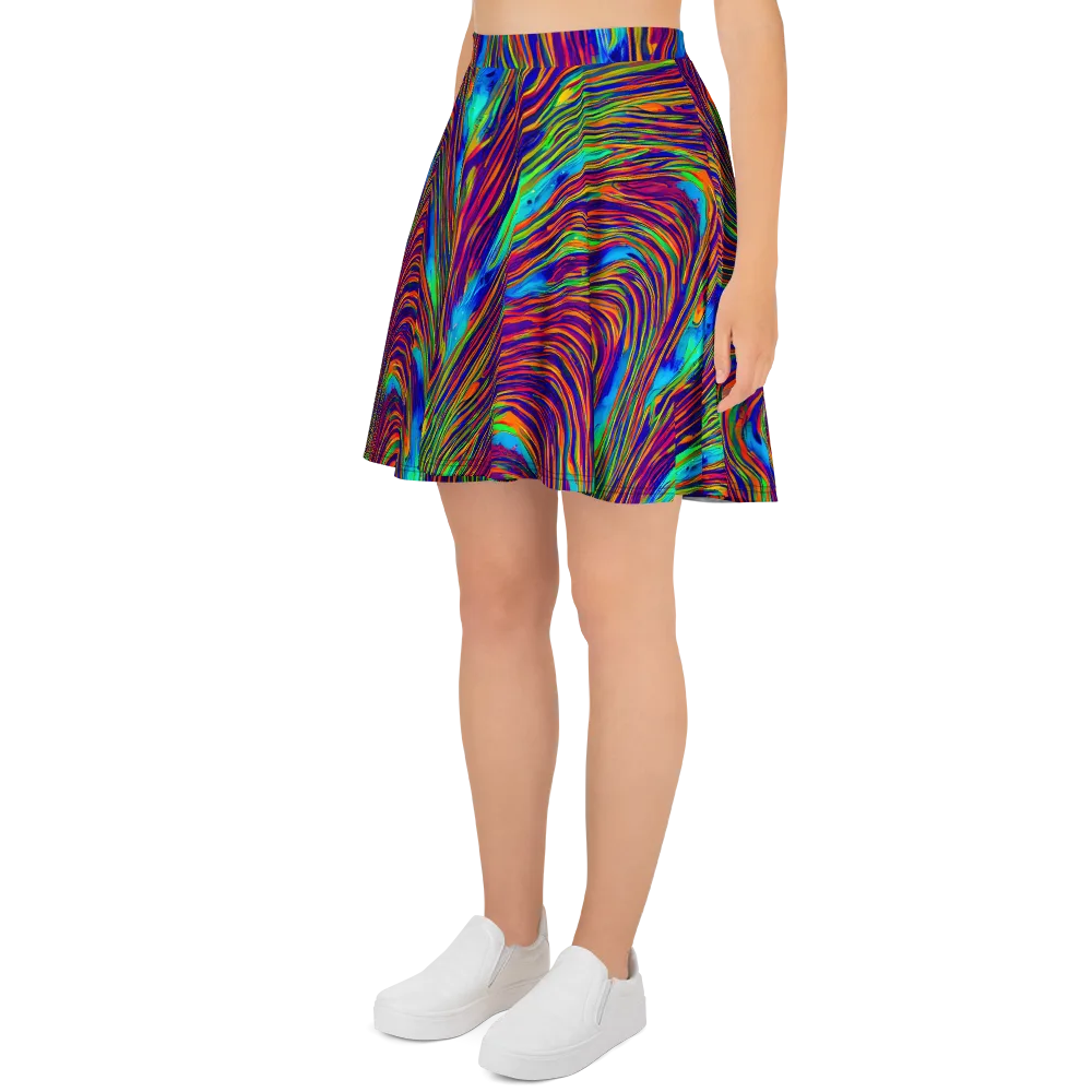 Lux Waves on Skater Skirt — Left