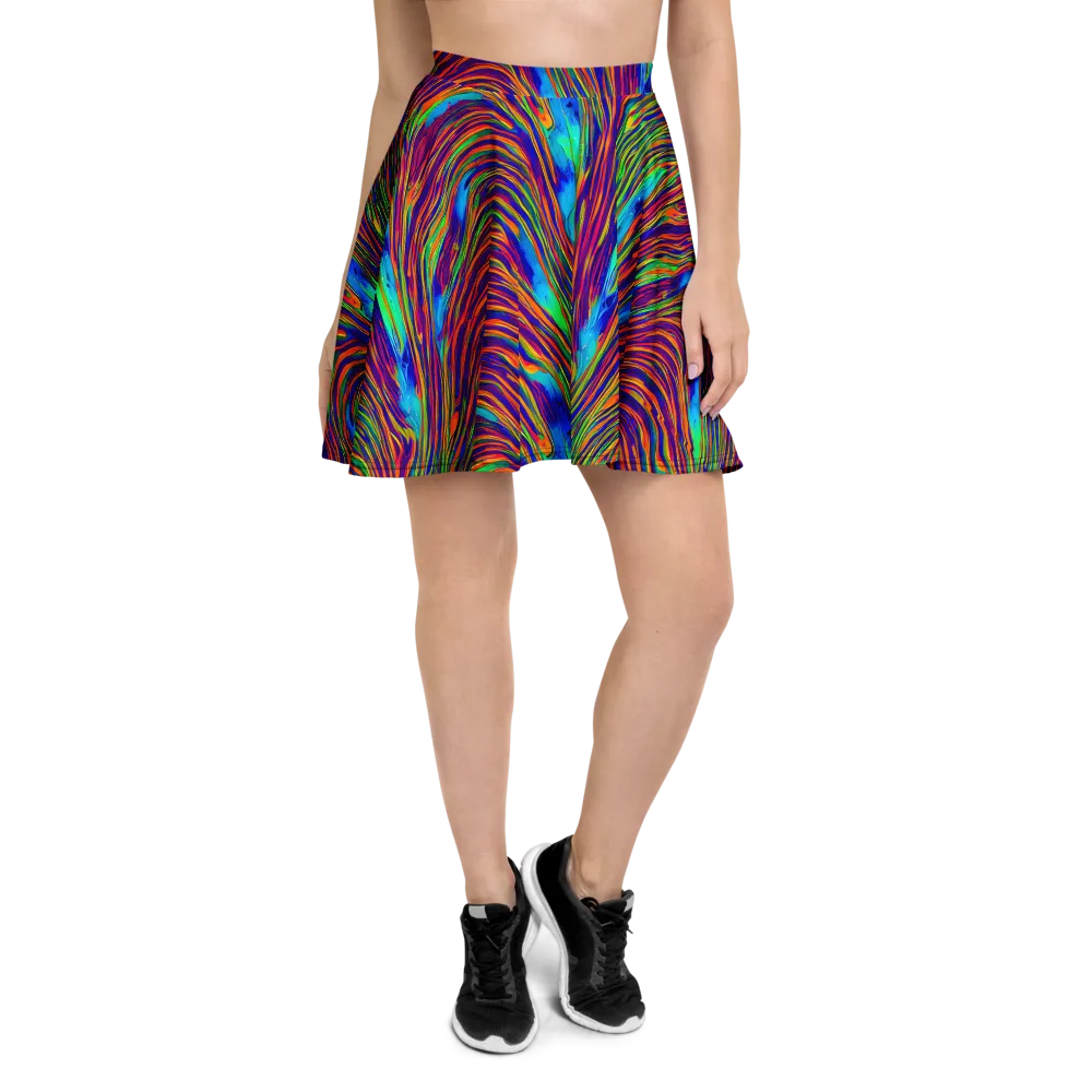 Lux Waves on Skater Skirt — Front