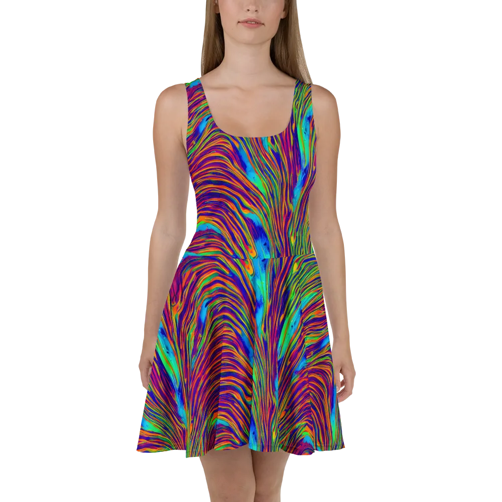 Lux Waves on Skater Dress — Front