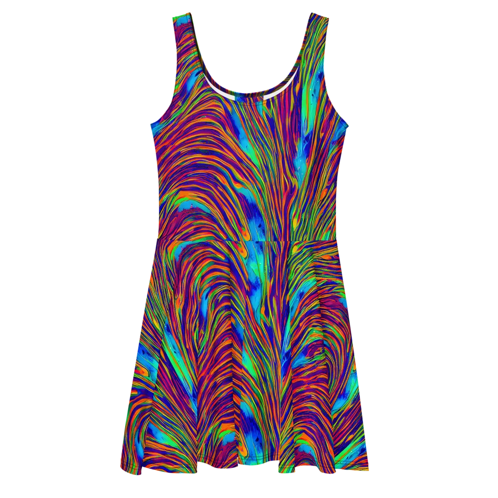 Lux Waves on Skater Dress — Front