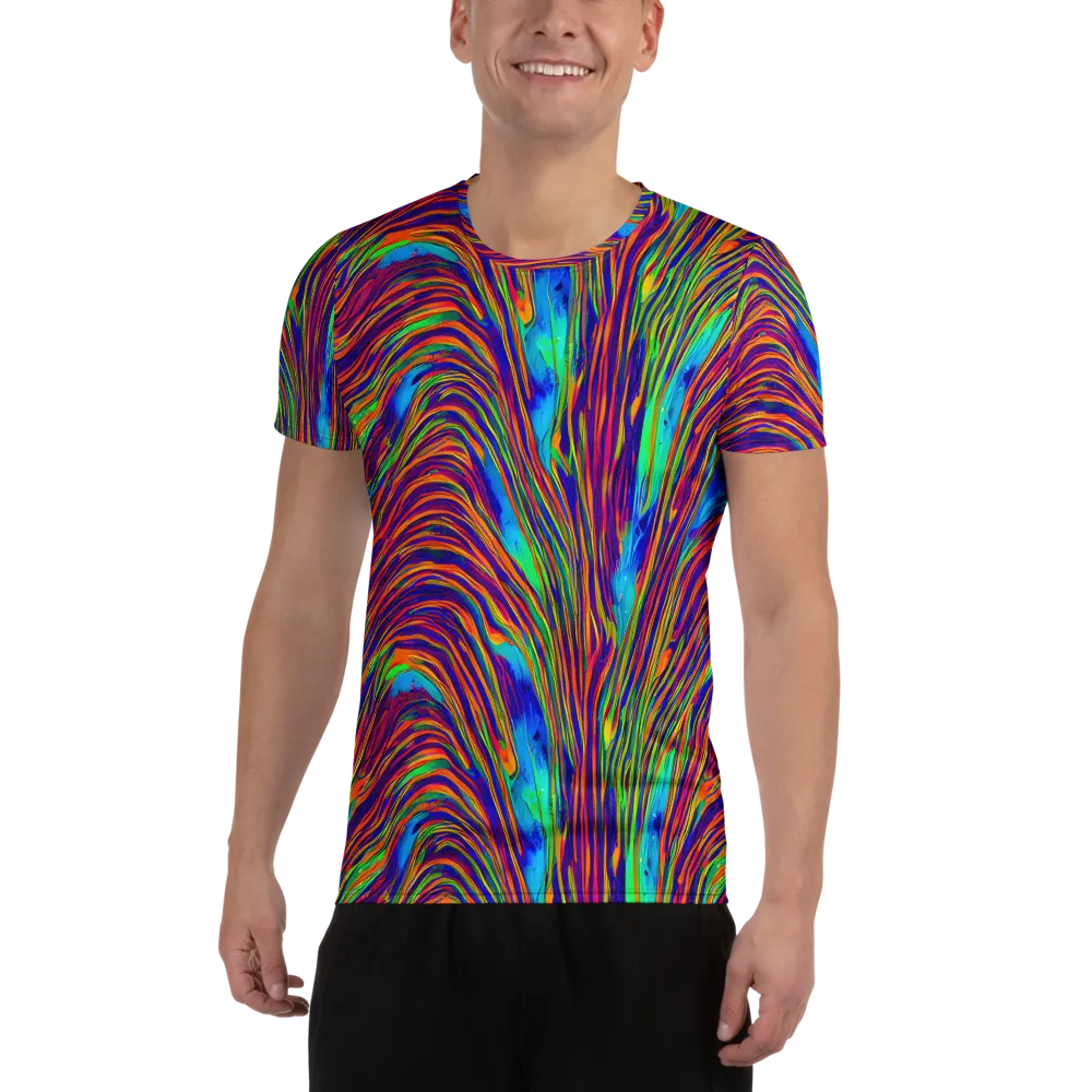 Lux Waves on Men's Athletic T-Shirt — Front