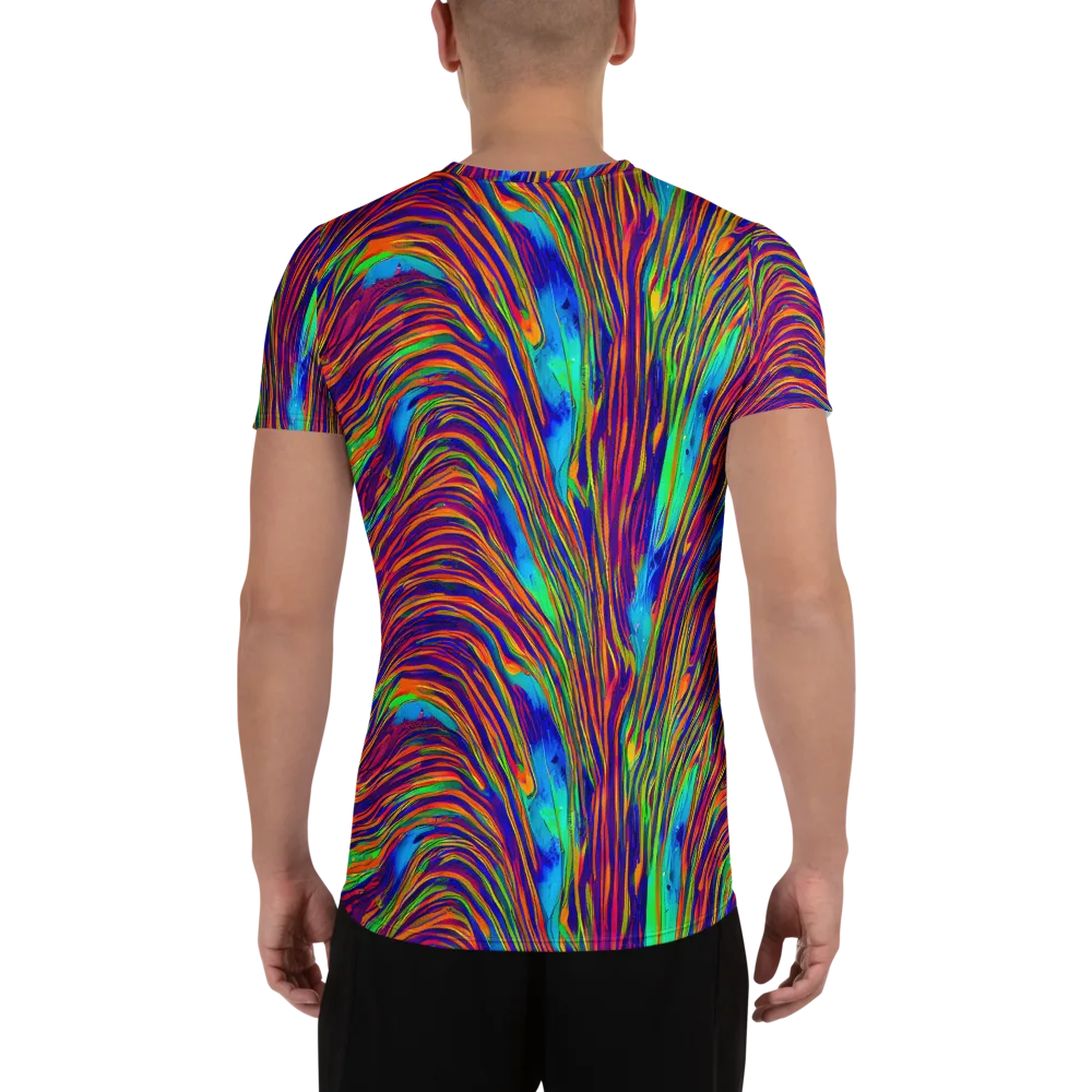 Lux Waves on Men's Athletic T-Shirt — Back