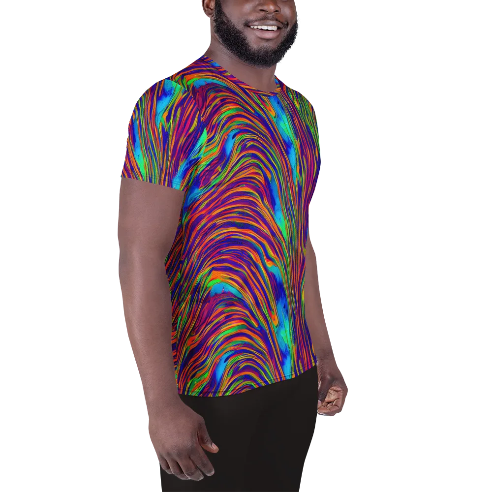 Lux Waves on Men's Athletic T-Shirt — Right
