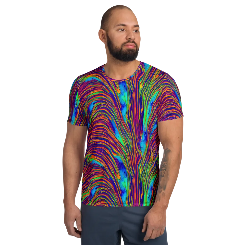 Lux Waves on Men's Athletic T-Shirt — Front