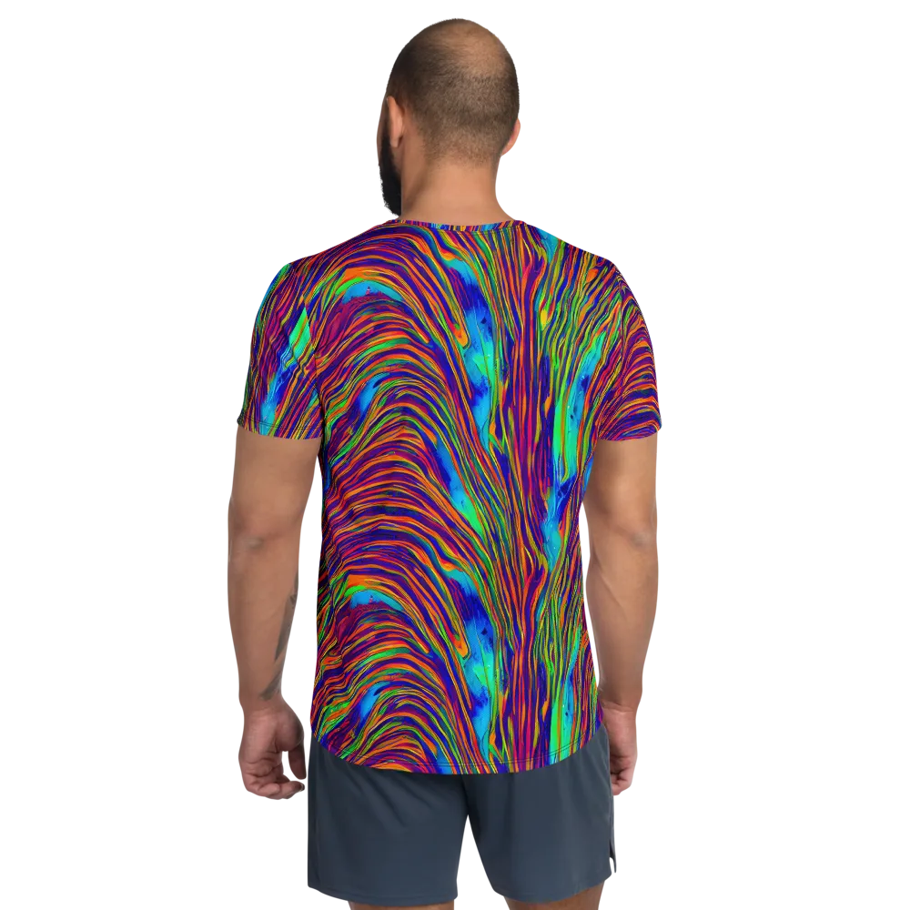 Lux Waves on Men's Athletic T-Shirt — Back