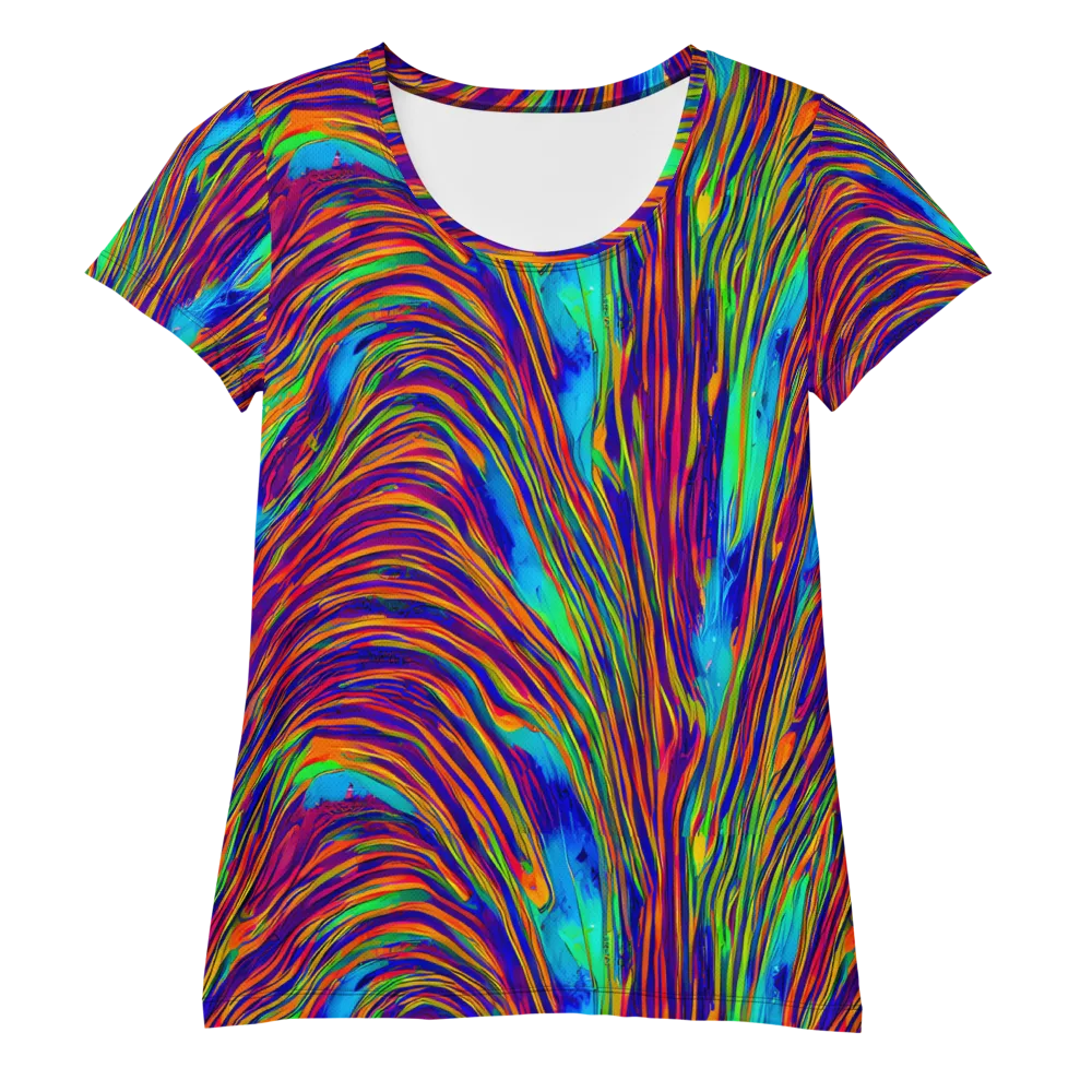 Lux Waves on Women's Athletic T-Shirt — Front