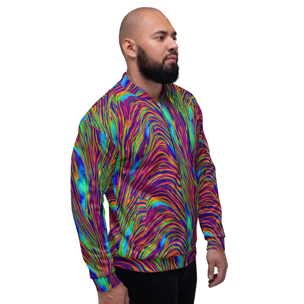 Lux Waves on Bomber Jacket — Right