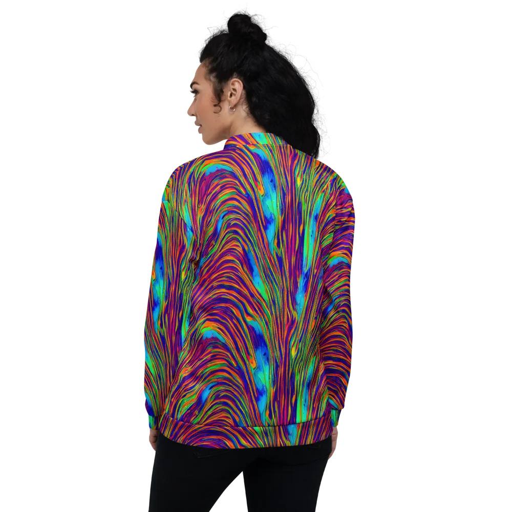 Lux Waves on Bomber Jacket — Back