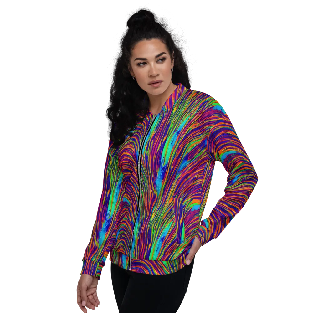 Lux Waves on Bomber Jacket — Left