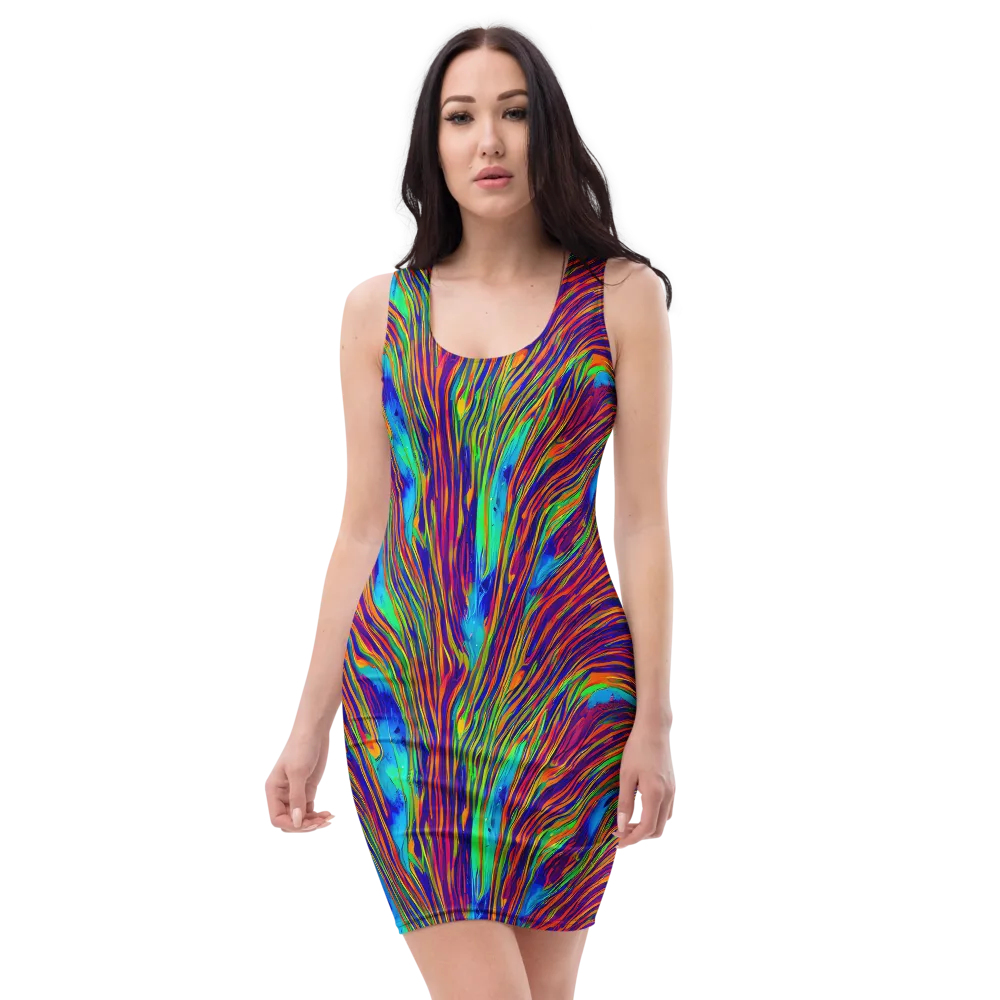 Lux Waves on Bodycon Dress — Front