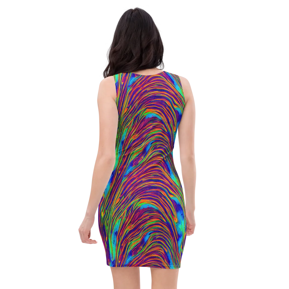 Lux Waves on Bodycon Dress — Back
