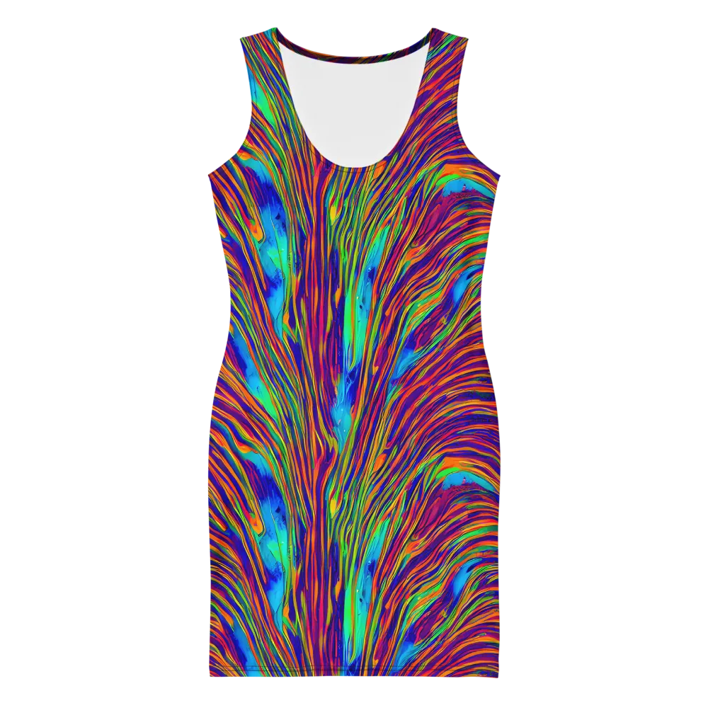 Lux Waves on Bodycon Dress — Front