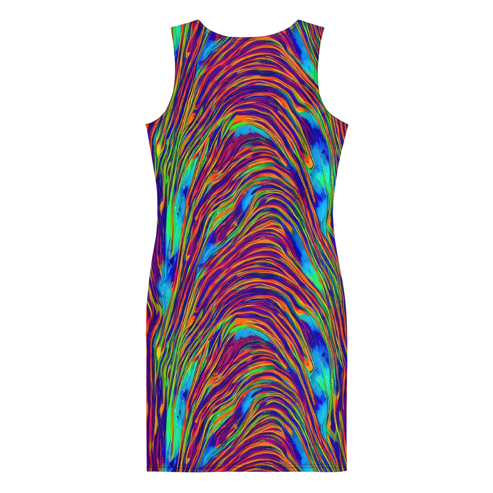 Lux Waves on Bodycon Dress — Back