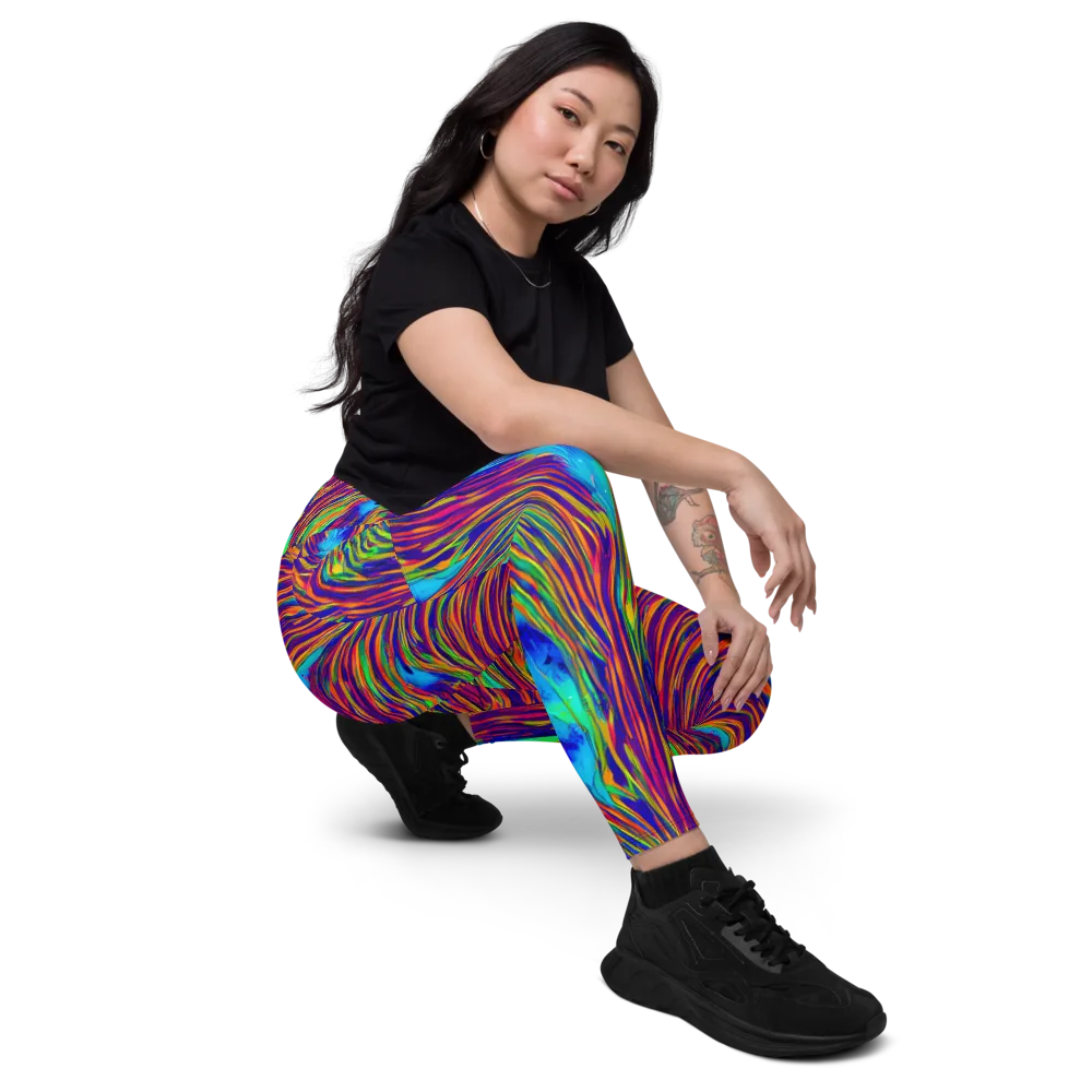 Lux Waves on Leggings with Pockets — Right Front