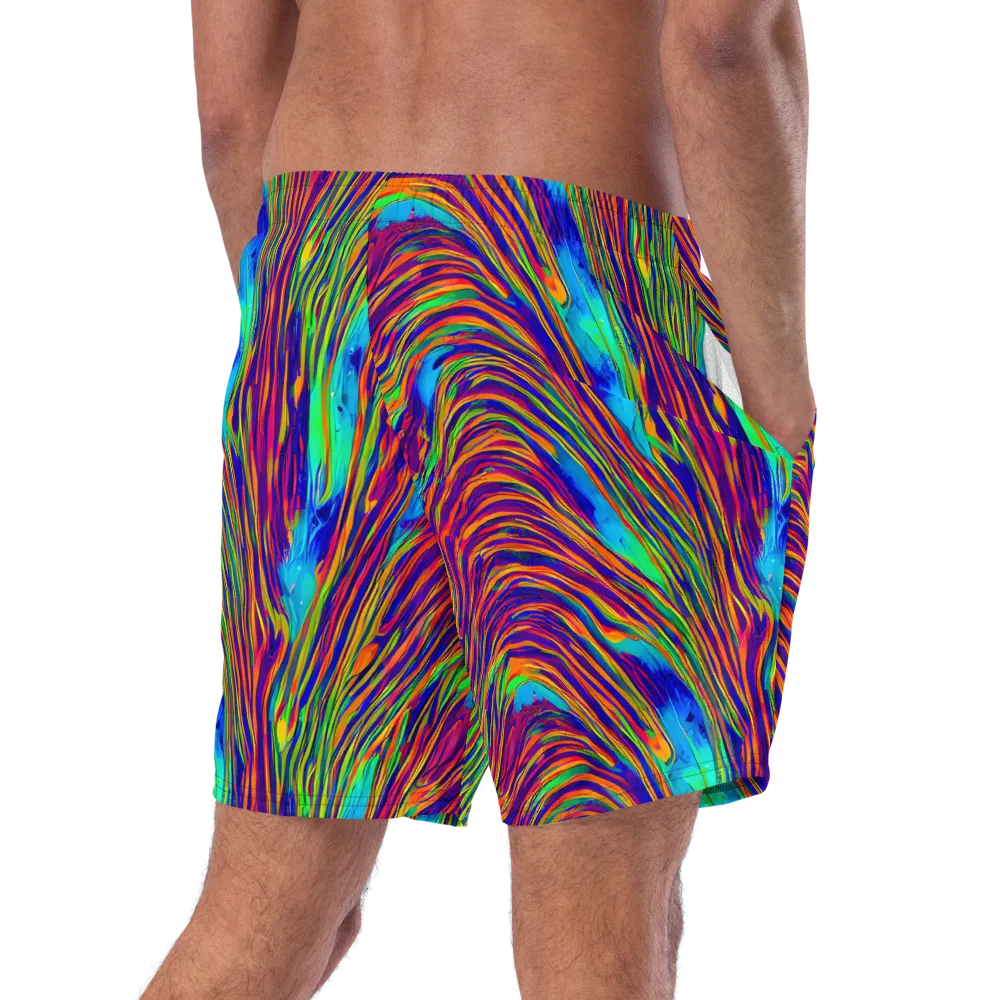 Lux Waves on Swim Trunks — Right Back