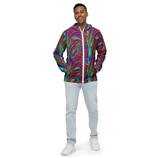 Lux Waves on a Men's Windbreaker