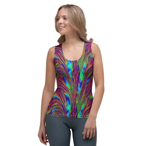 Lux Waves on a Women's Tank Top