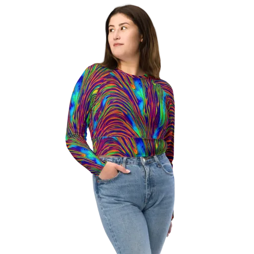 Lux Waves on a Long Sleeve Crop Top