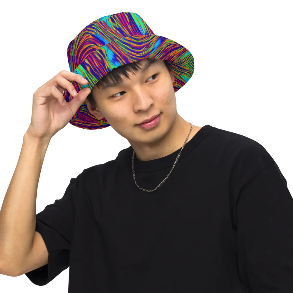 Lux Waves on Reversible Bucket Hat — Front Inside
