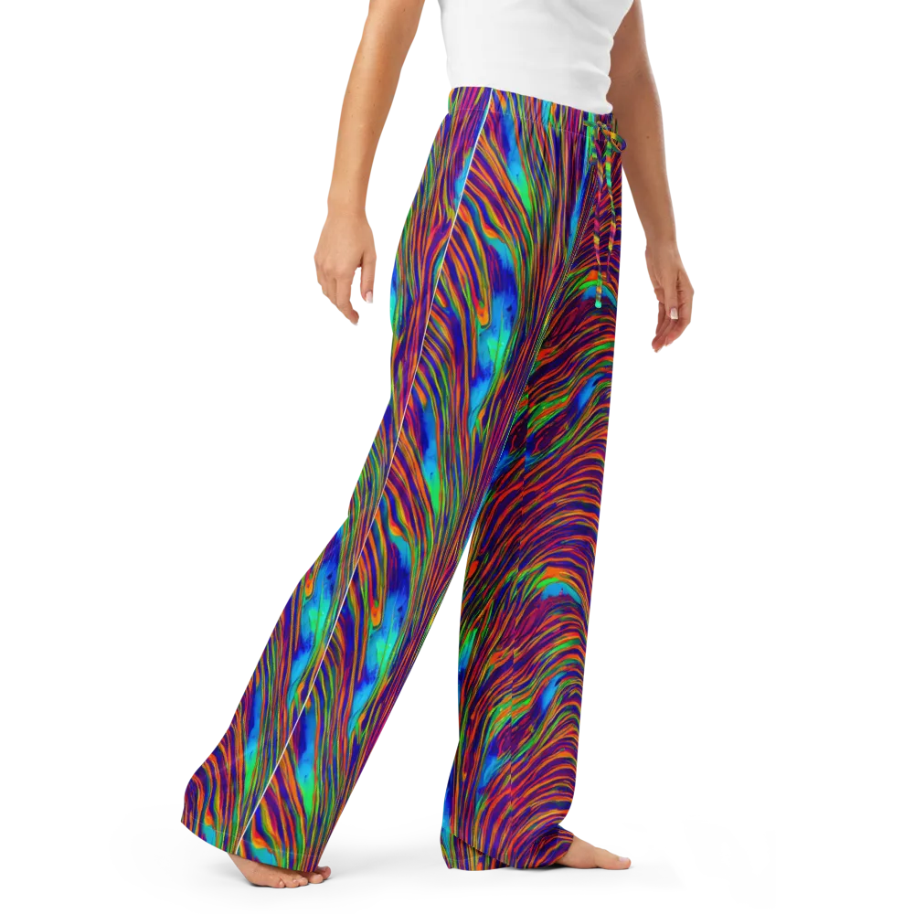 Lux Waves on Women's Pajama Pants — Right Front