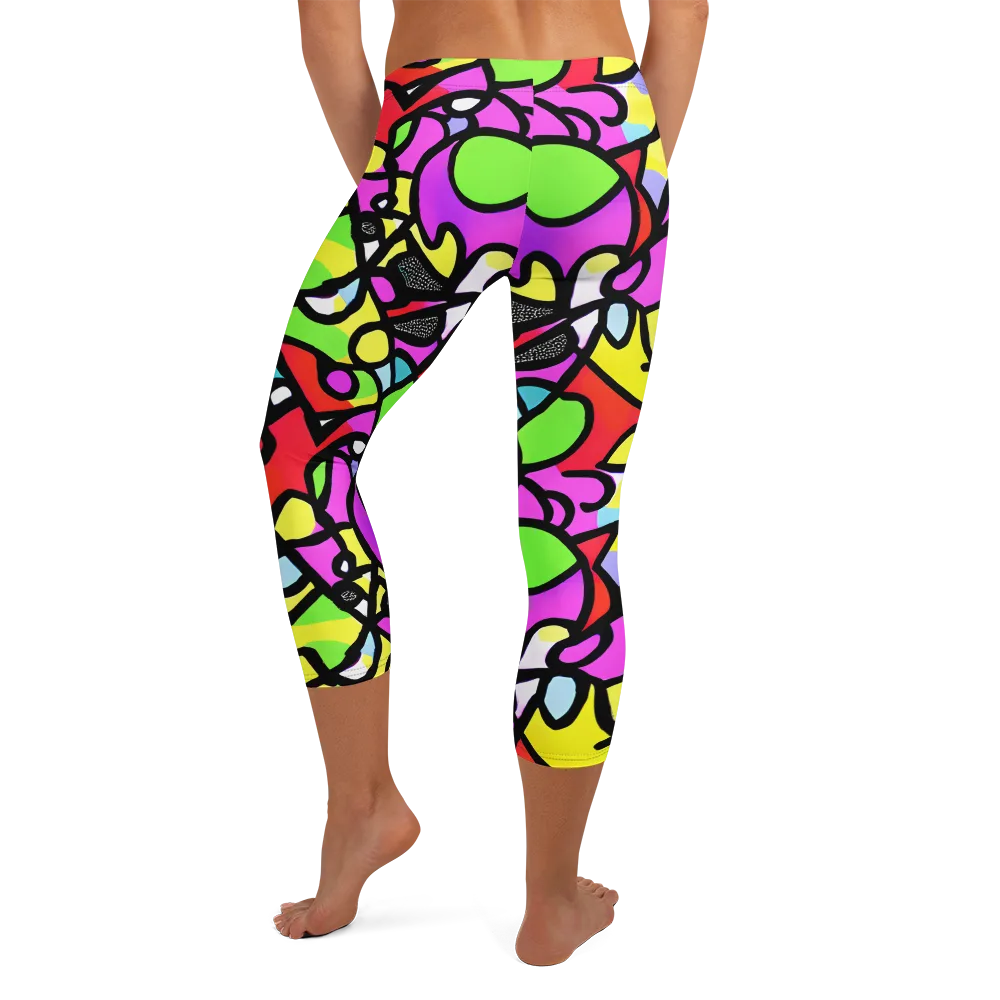 Vivid Serenade on Capri Leggings — Back