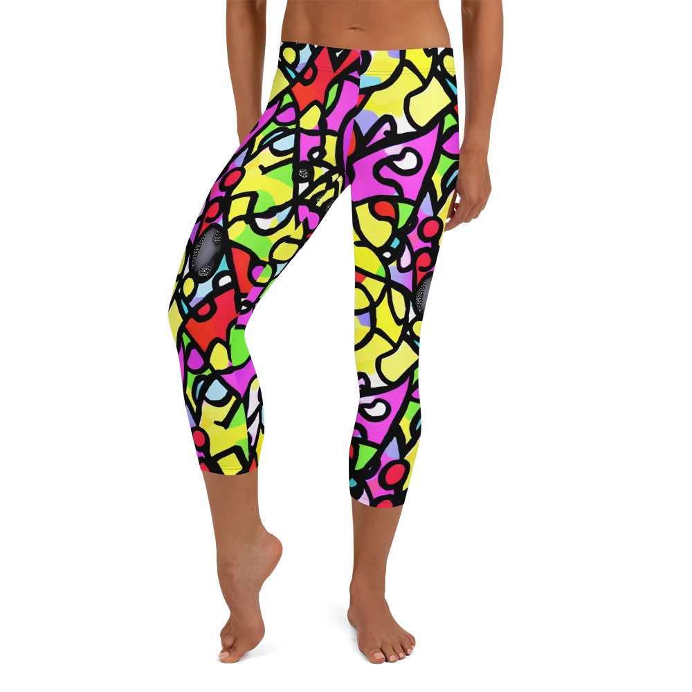 Vivid Serenade on Capri Leggings — Front