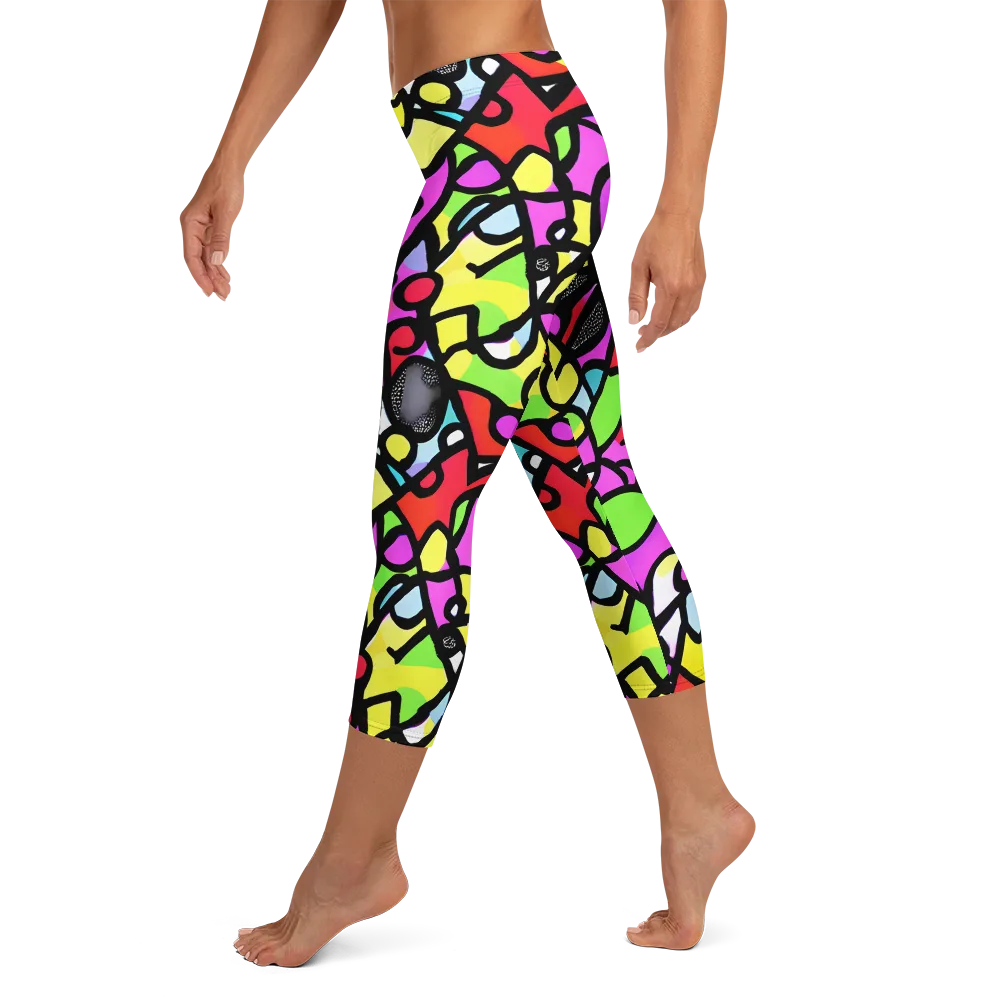 Vivid Serenade on Capri Leggings — Left