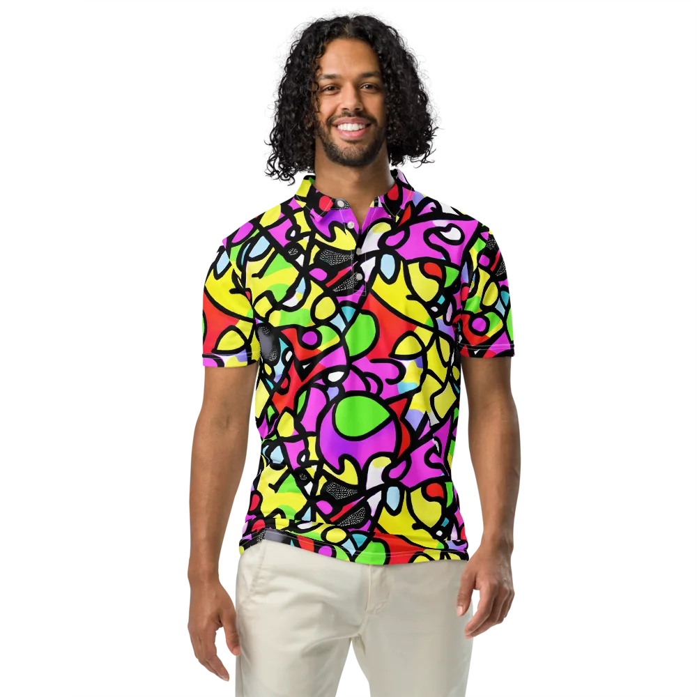 Vivid Serenade on Men's Slim Fit Polo Shirt — Front