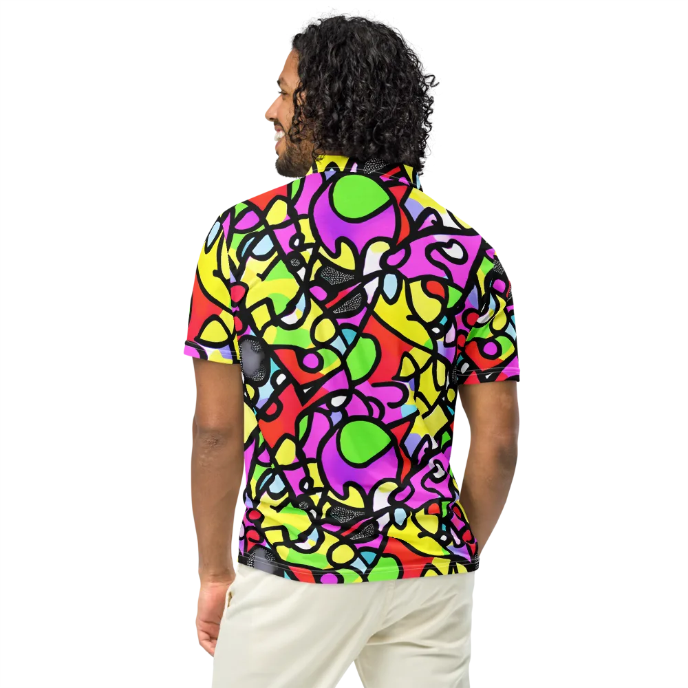 Vivid Serenade on Men's Slim Fit Polo Shirt — Back
