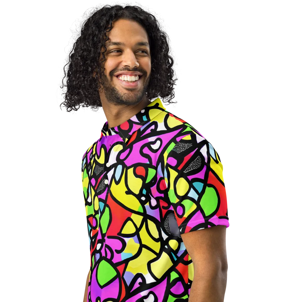 Vivid Serenade on Men's Slim Fit Polo Shirt — Left Front