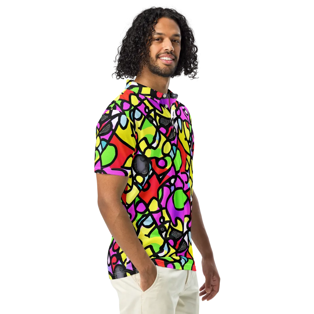 Vivid Serenade on Men's Slim Fit Polo Shirt — Right Front
